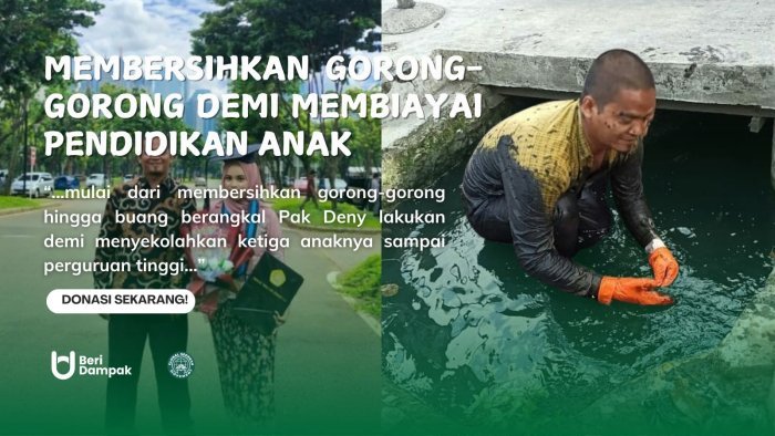 HEROIK, Berjuang Membersihkan Air Got! Ayah Berjuang Demi Biayai Pendidikan Anak
