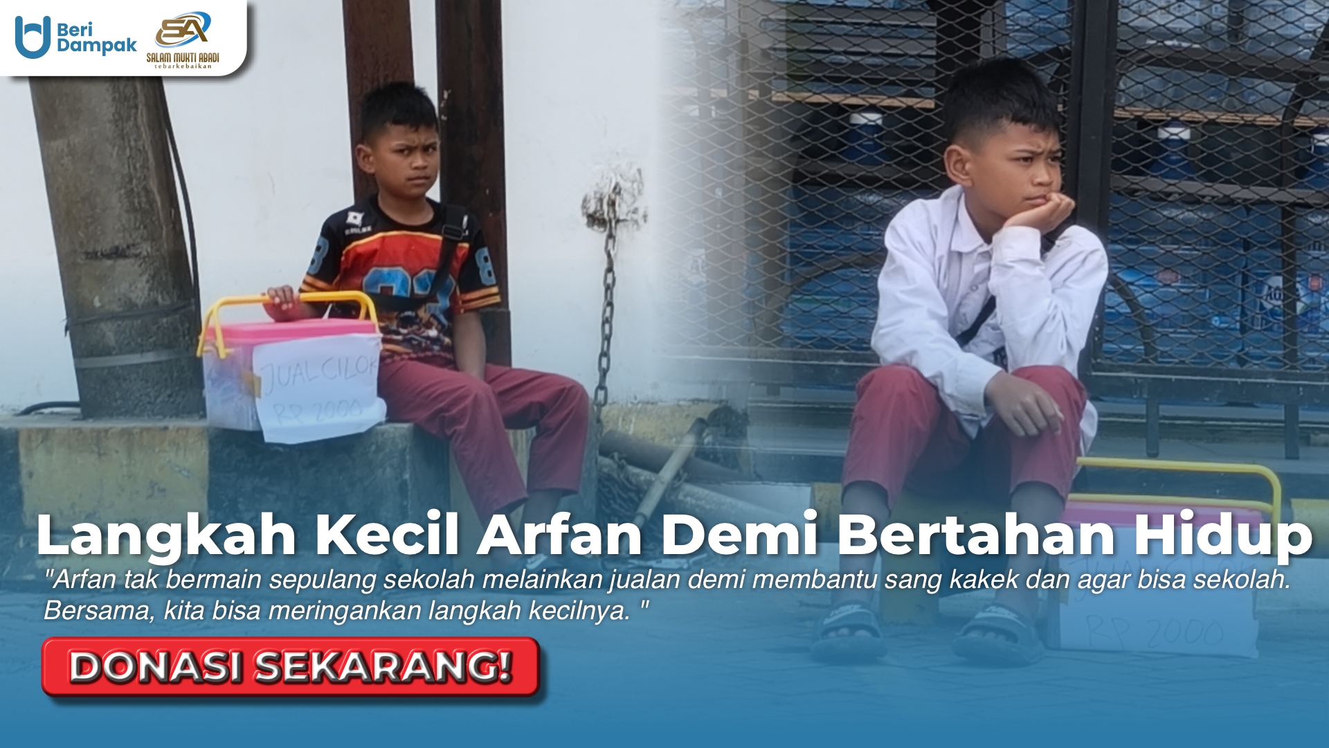 Bantu Bocah 10 Tahun yang Berjualan Demi Bisa Sekolah dan Hidupi Kakek