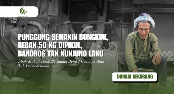 Dengan Panggul Beban 50KG! Abah Mahad Diusia Hampir 1 Abad Tetap Jualan Bandros Walaupun Susah Laku