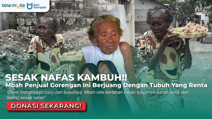 BADAN RINGKIH! Bantu Juang Mbah Sapuah Jual Gorengan Demi Hidupi Cucunya