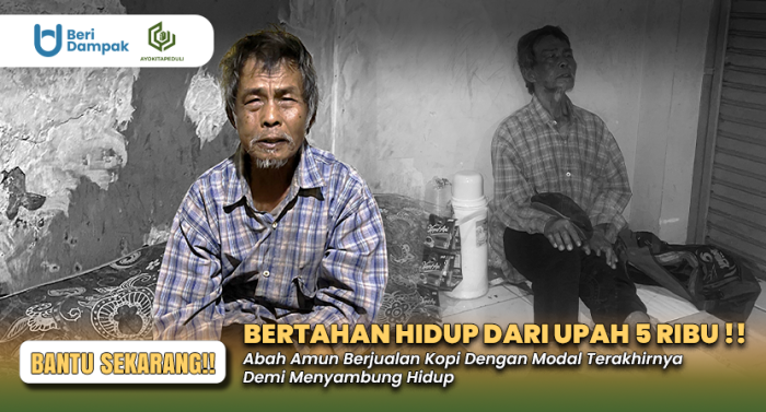 Hidup Sebatangkara Di Rumah Kosong, Bantu Lansia Penjual Kopi Bertahna  Hidup