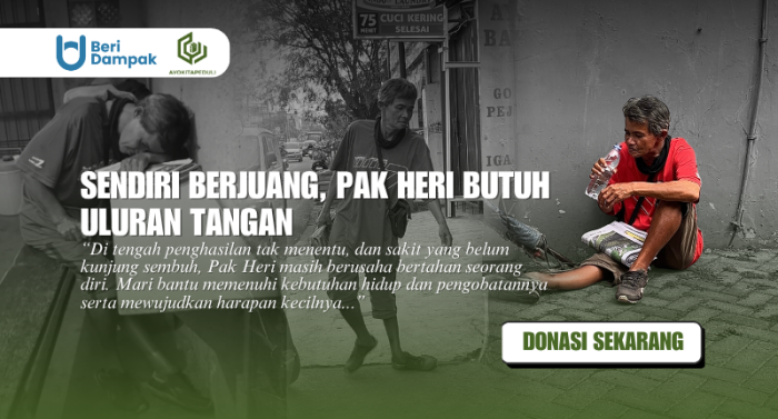 Sakit dan Kesulitan Makan, Pak Heri Butuh Uluran Tangan