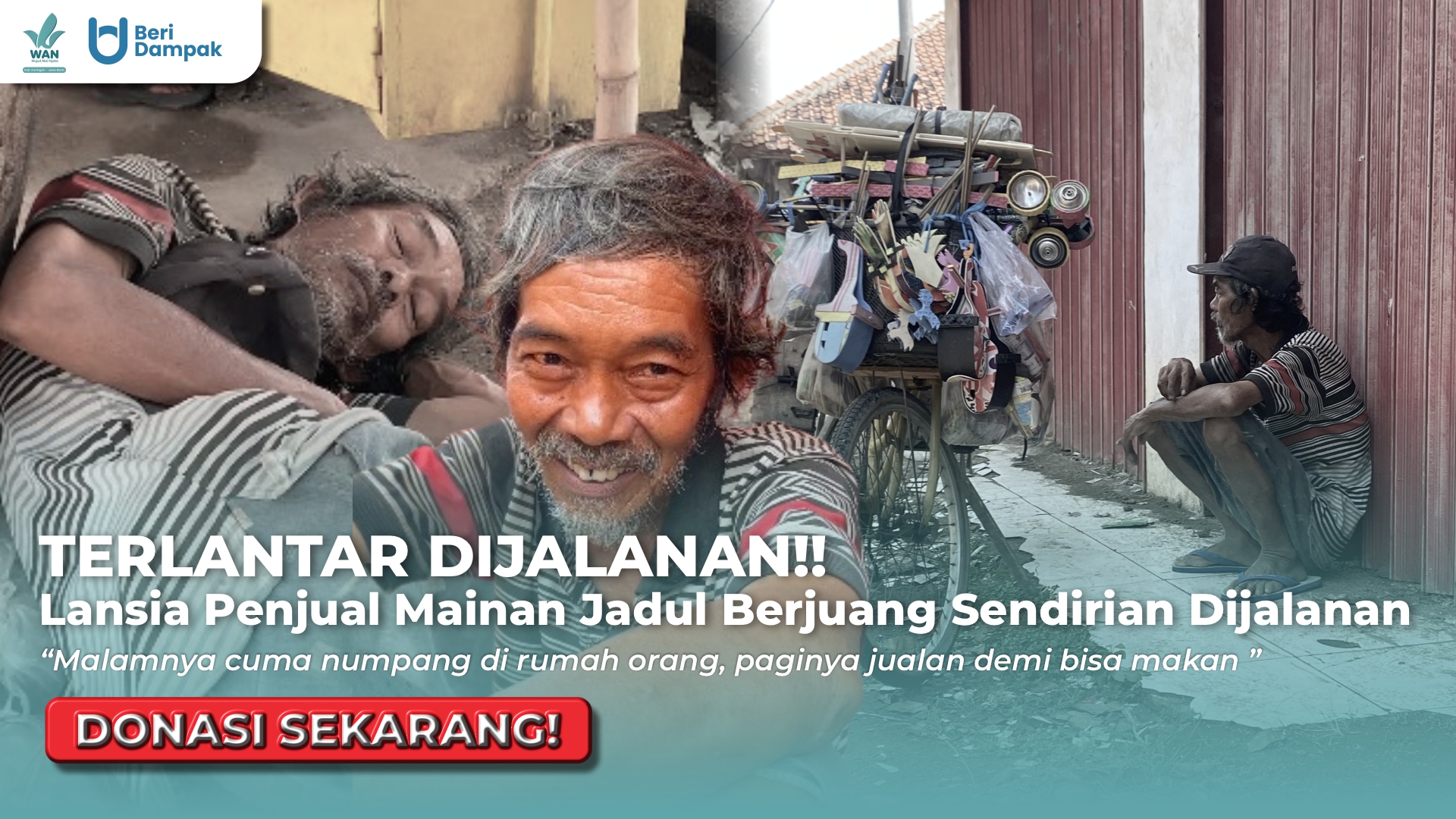 TIDUR DIJALANAN!! Bah Sobandi Hidup Sebatang Kara Dan Terlantar Di Jalanan