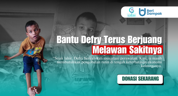 Bantu Defry Berobat! Melawan Sakit Cerebral Palsy dan Epilepsi