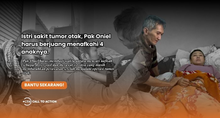 Istri Sakit Tumor Otak, Pak Oniel Berjuang Menafkahi 4 Anak