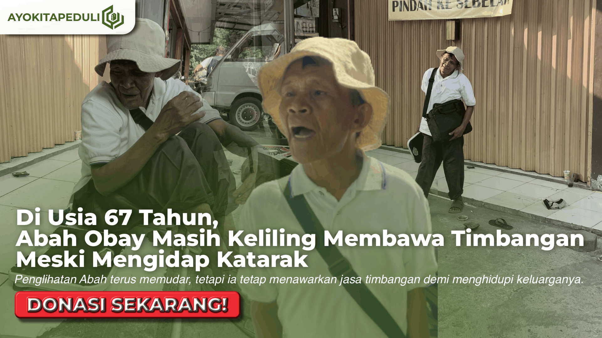 DEMI UPAH 2RB!! Kakek Tukang Jasa Timbangan Berjuang Cari Nafkah Dengan Kondisi Katarak Parah