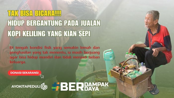 PILU! Lansia Pengidap Cerebral Palsy Penjual Kopi Sepi Pembeli
