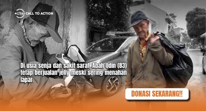 Usia 83 tahun, abah udin masih jualan demi makan meski sering harus menahan lapar